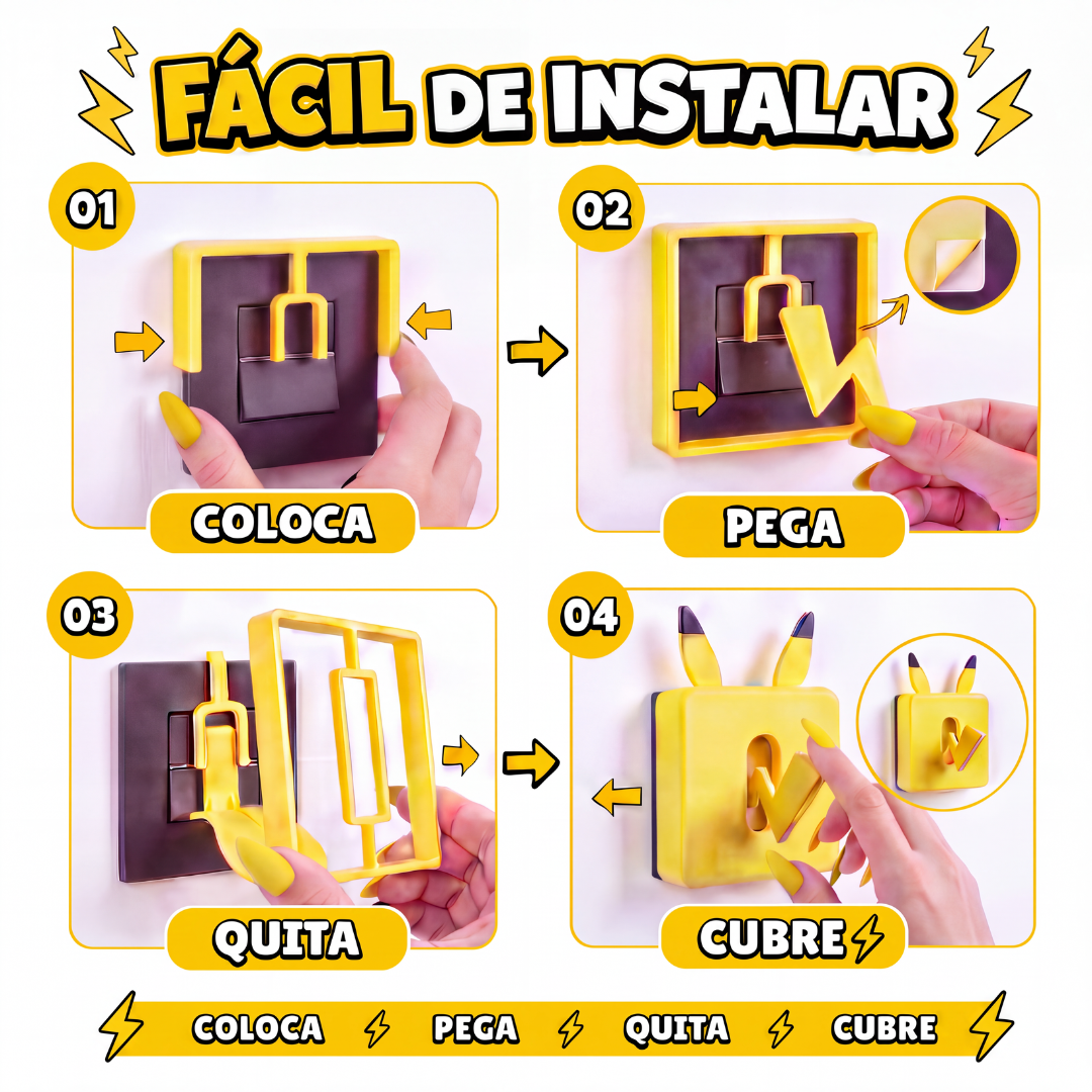 Interruptor Decorativo 3D Rayo Amarillo