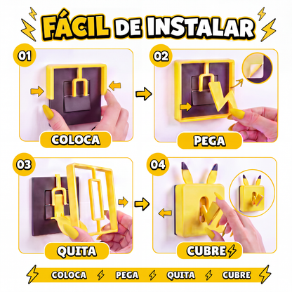Interruptor Decorativo 3D Rayo Amarillo